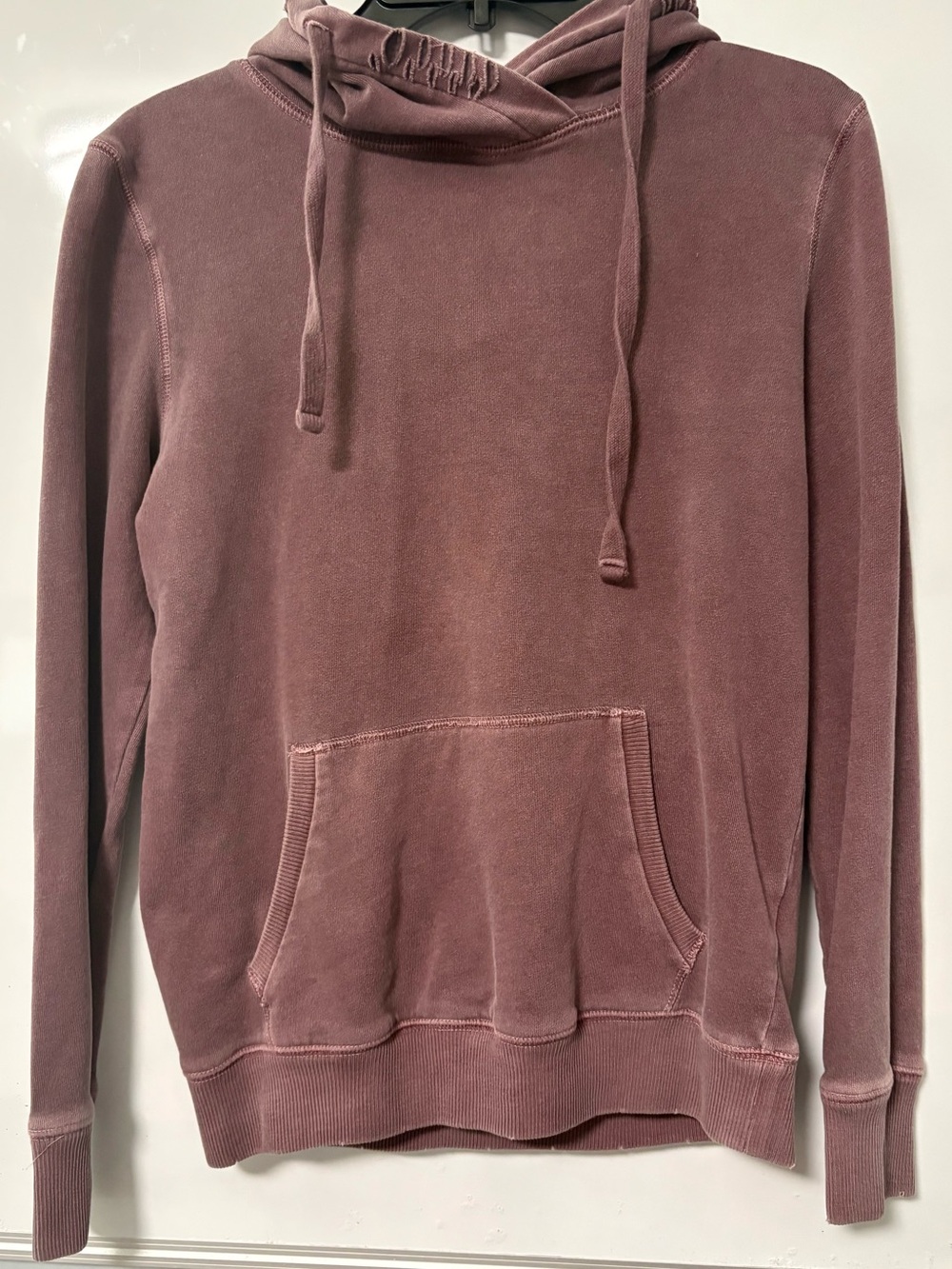 Aeropostale women’s distressed Dusty Rose Pullover Hoodie Sweatshirt